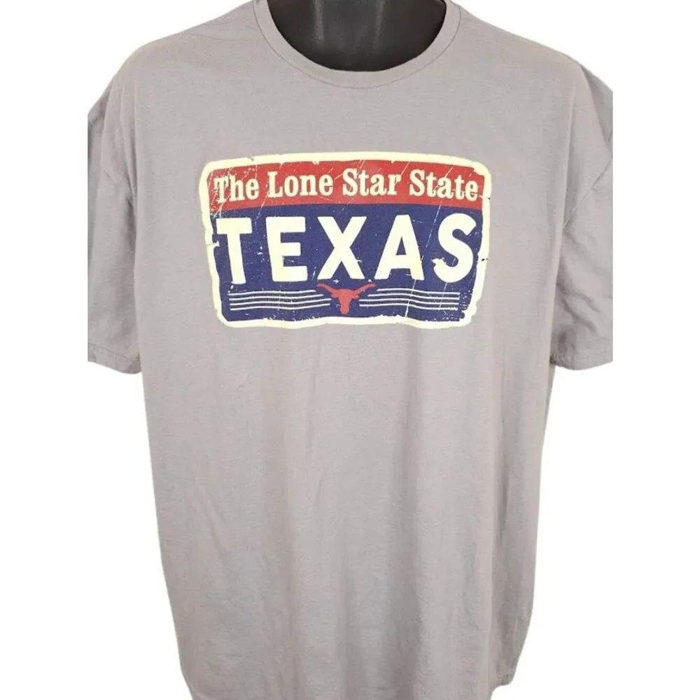 Texas T Shirt Mens Size XL Gray The Lone Star State Travel Destination Tee